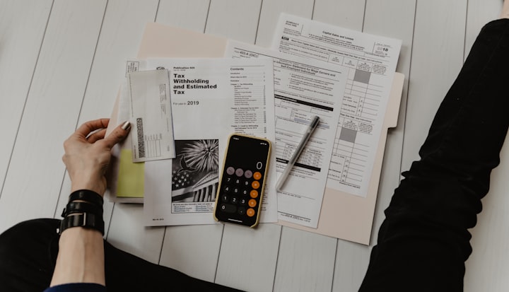 Financial reporting documents and calculator