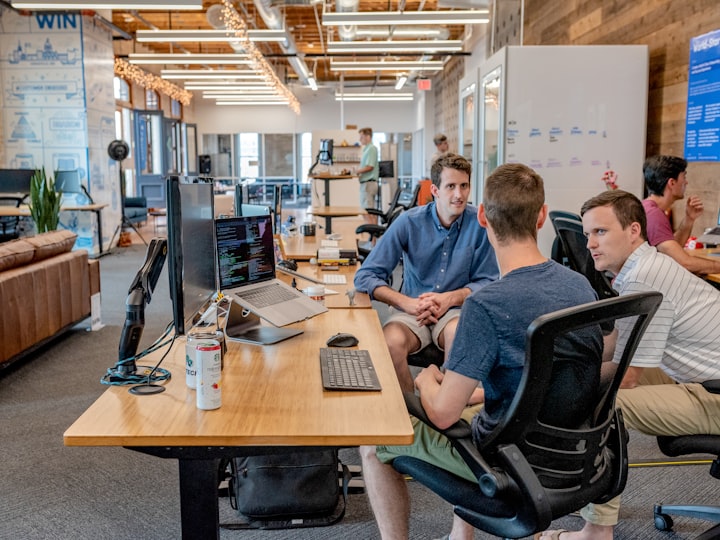 Business team reviewing strategy documents